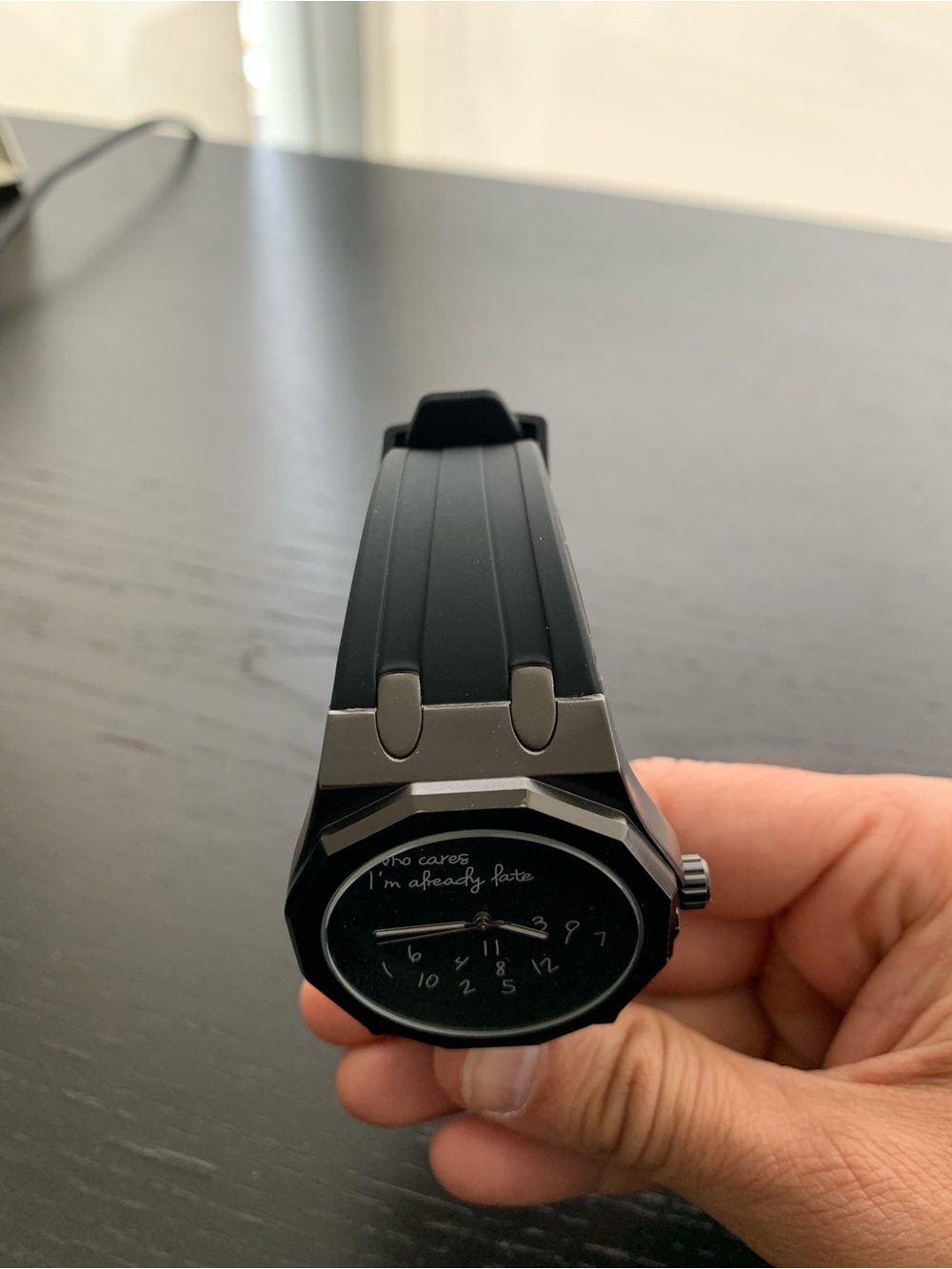 Who Cares I’m Already Late dial watch Royal Oak style Black dial - Picture 3 of 5
